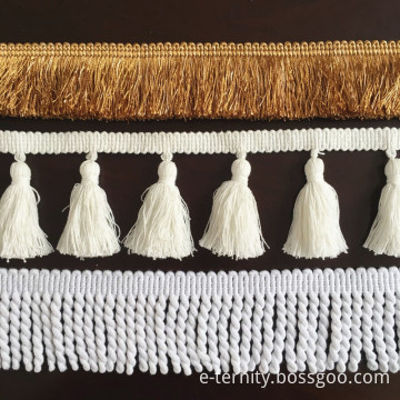 Garment Cotton Brush Tassel Bullion Trims Fringe